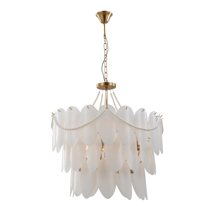 3-laags vintage luxe kroonluchter met parels