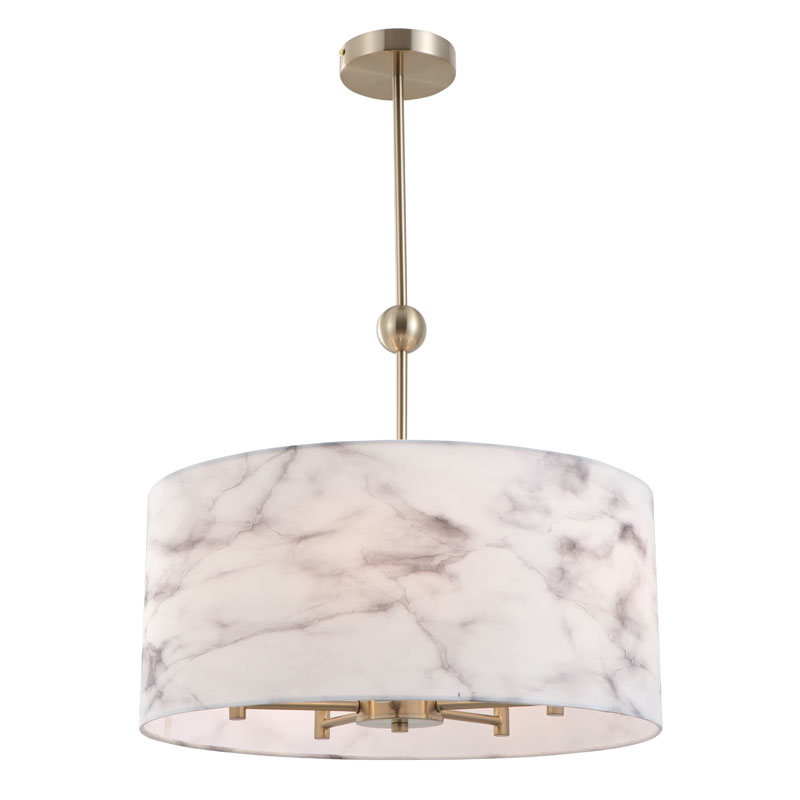 5 lampen stoffen kroonluchter