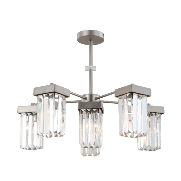 6-licht nikkel Modern K9 Crystal Plafond Chandelier
