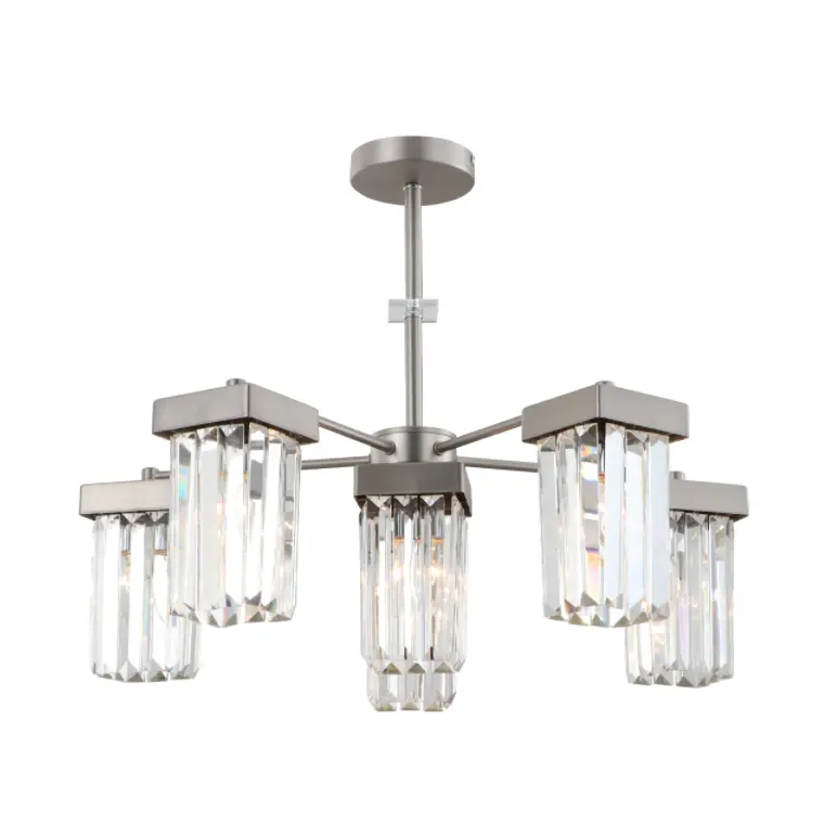 6-licht nikkel Modern K9 Crystal Plafond Chandelier