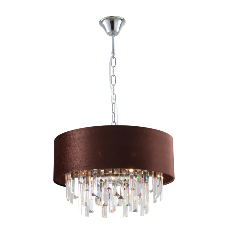 7-lichten K9 Crystal Velvet Drum Shades Kroonluchter
