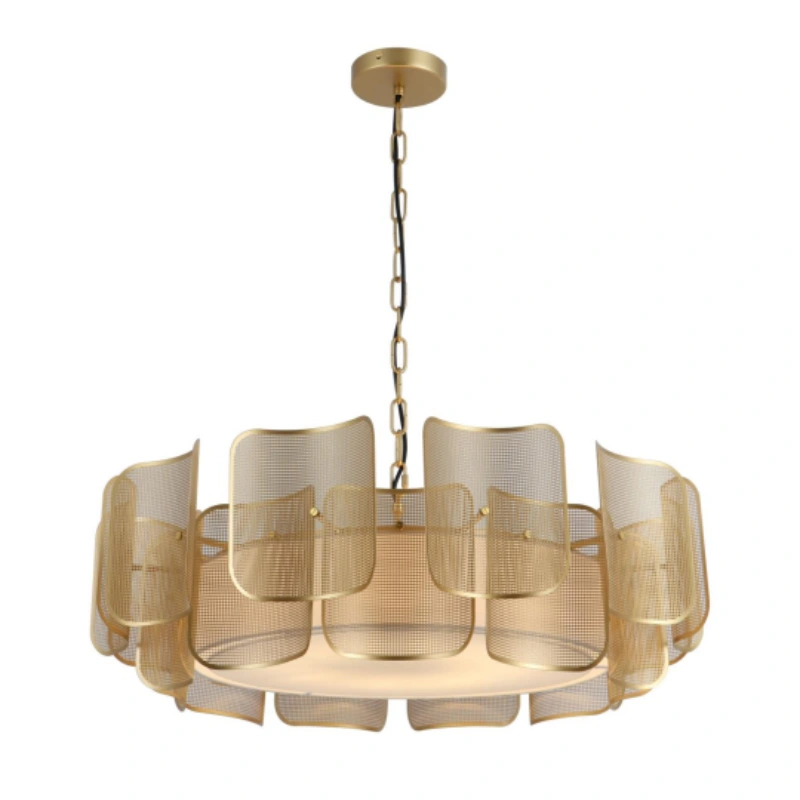 8-lichts mesh gouden kroonluchter