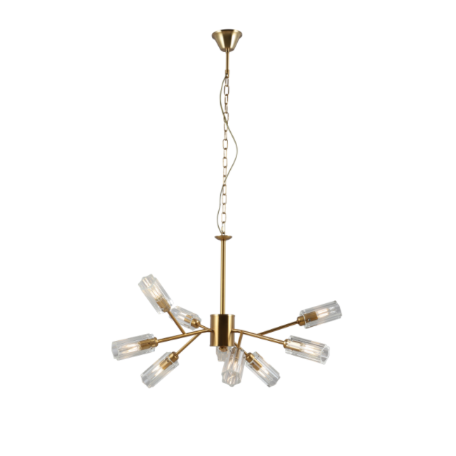 Glass Gold Kroonluchter met 9 lichten