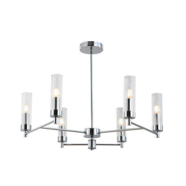 Verchroomde glazen buis plafondlamp