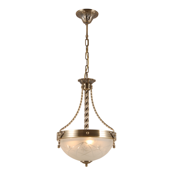 Koperen afwerking handgesneden glas retro kroonluchter