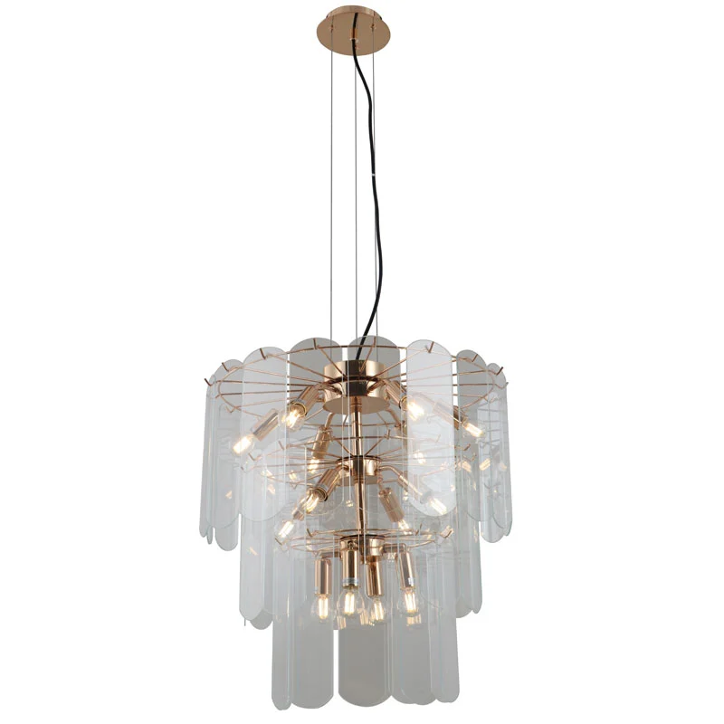 Gouden luxe glazen kroonluchter