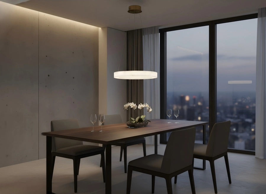 Strong Lighting 2026 modern alabaster ring LED chandelier