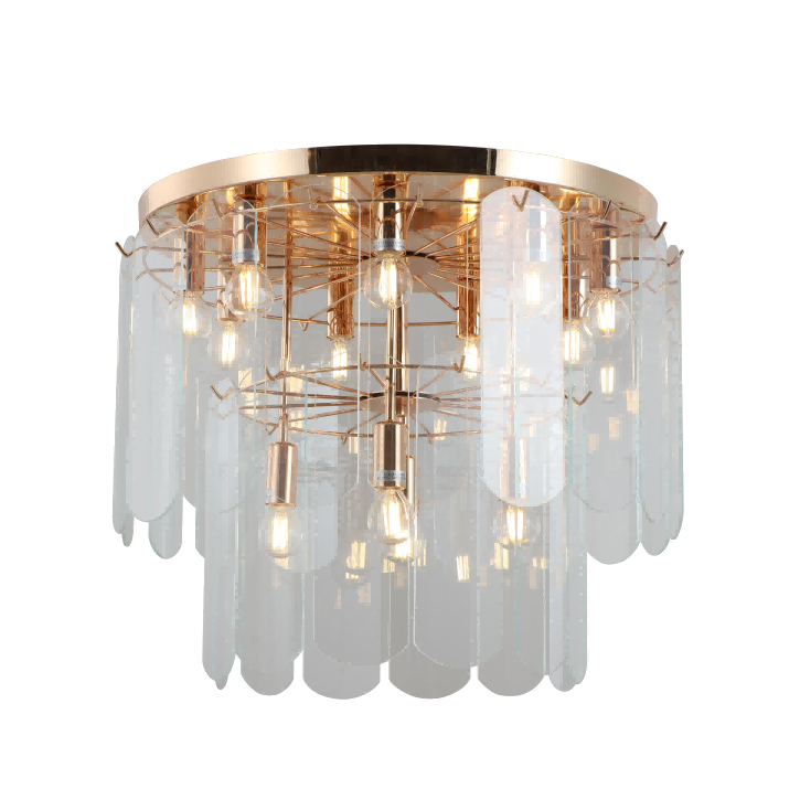 Luxe tweetjes Gold Flush Mount Chandelier