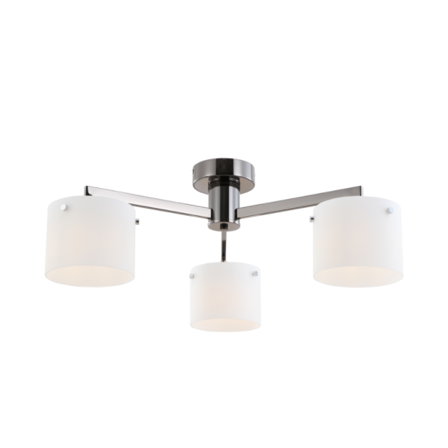 Minimalistische 3-lichts zwarte chroom plafondlamp