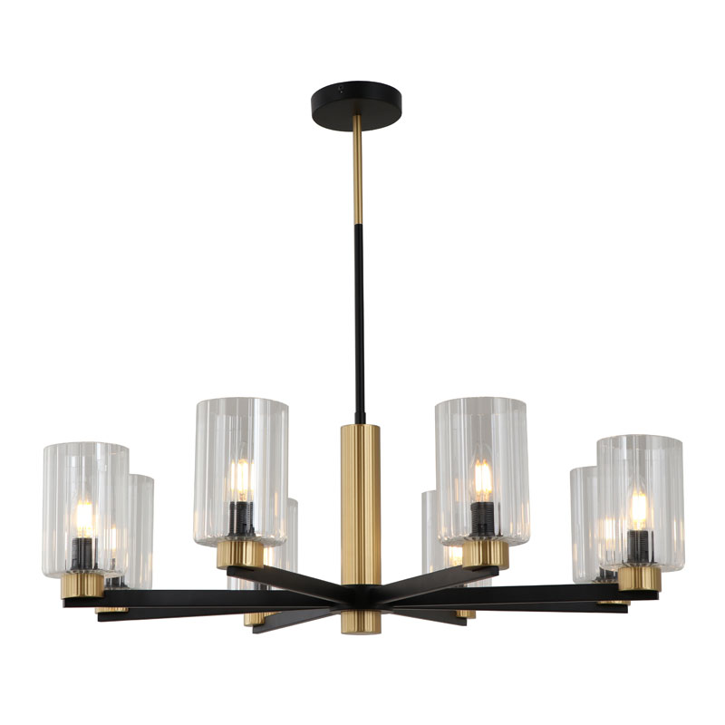 Minimalistische zwarte metalen kroonluchter