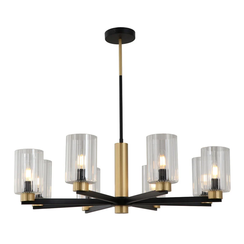Minimalistische zwarte metalen kroonluchter