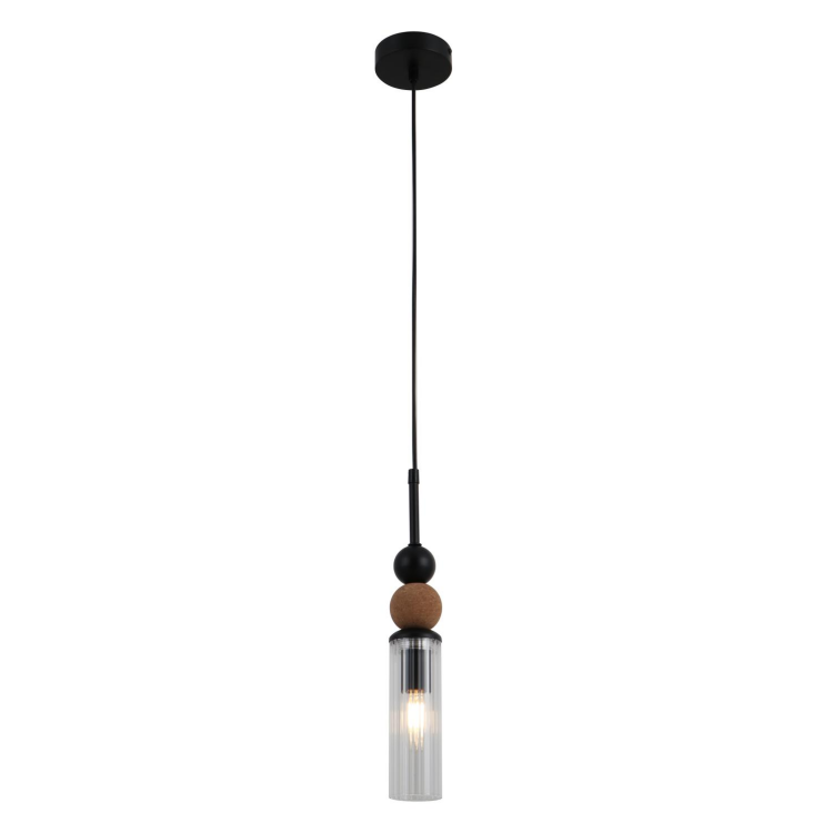 Minimalistische houten bal hanglamp