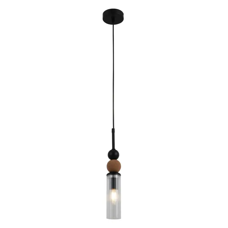 Minimalistische houten bal hanglamp