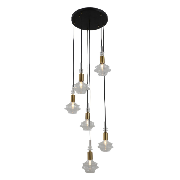 Modern 6-head op maat gemaakte glazen ophanging licht