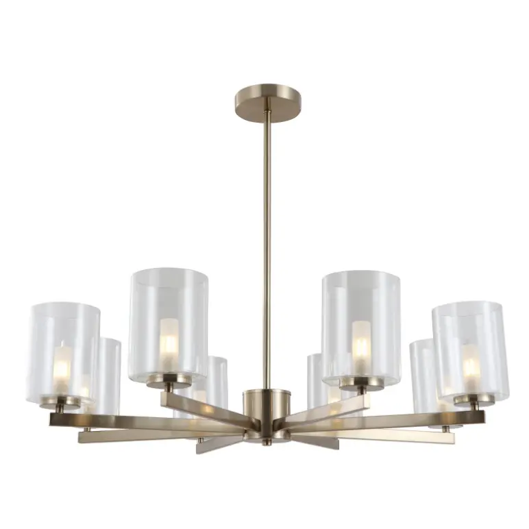 Moderne gouden kroonluchter met 8 lampen