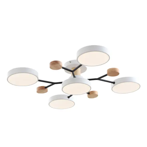 Modern LED -plafondlamp met houten accent