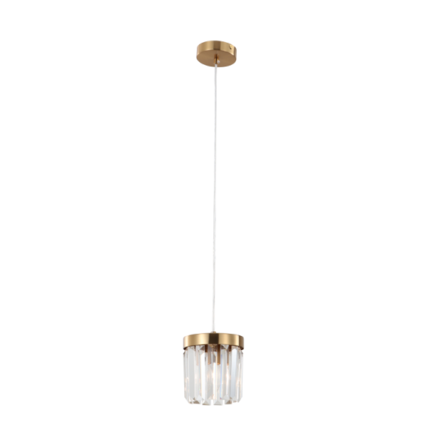 Enkele E14 Base Borde Gold K9 Crystal Pendant Light