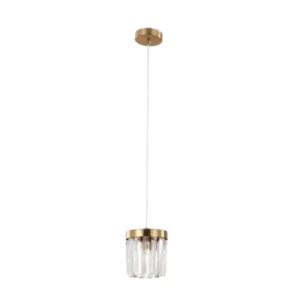 Enkele E14 Base Borde Gold K9 Crystal Pendant Light