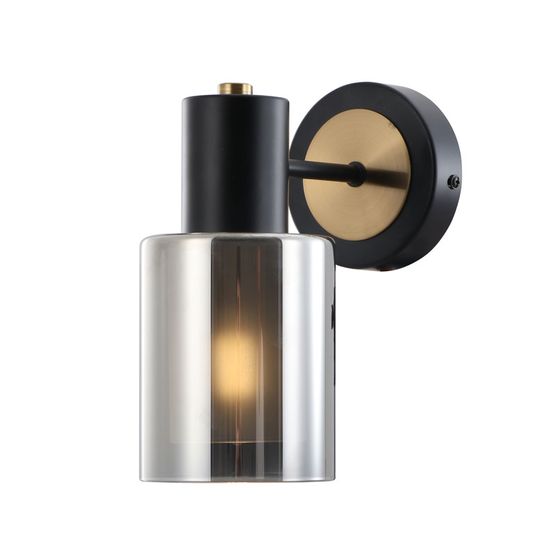 Smoky Down Slim-wandlamp met dubbele bril