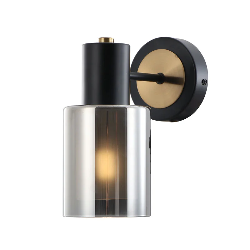 Smoky Down Slim-wandlamp met dubbele bril