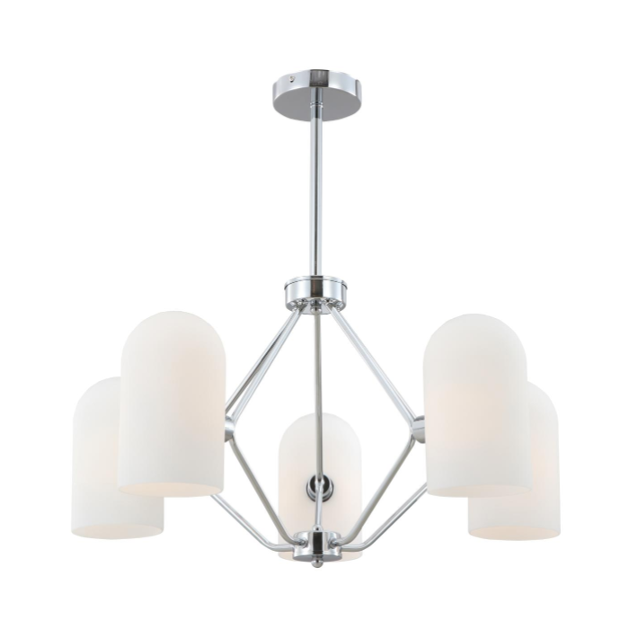 Vintage Chrome 5-licht kroonluchter