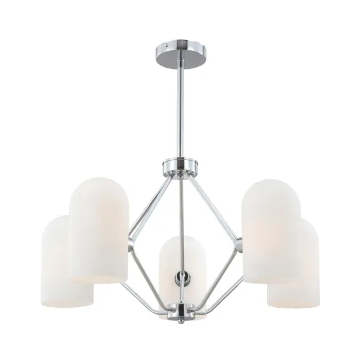 Vintage Chrome 5-licht kroonluchter