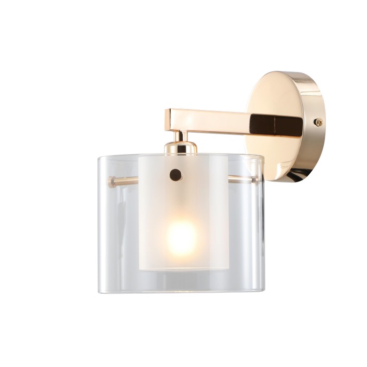 Vintage gouden dubbele glazen wandlicht