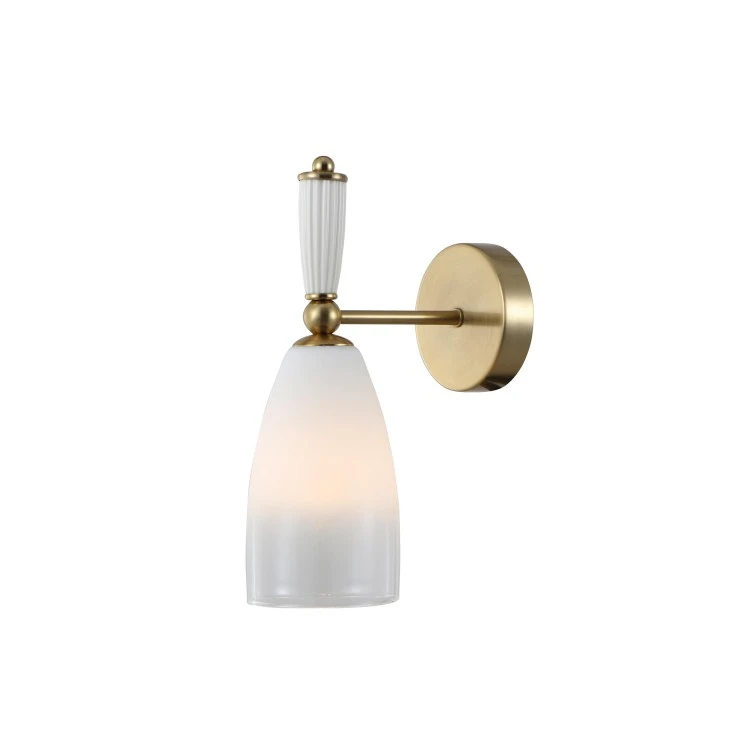 Wit gradiëntglas messing keramische wandlamp